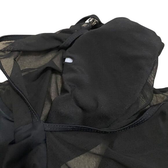 Pacsun One Piece Black Sheer Deep Neckline Bathingsuit - Picture 5 of 8